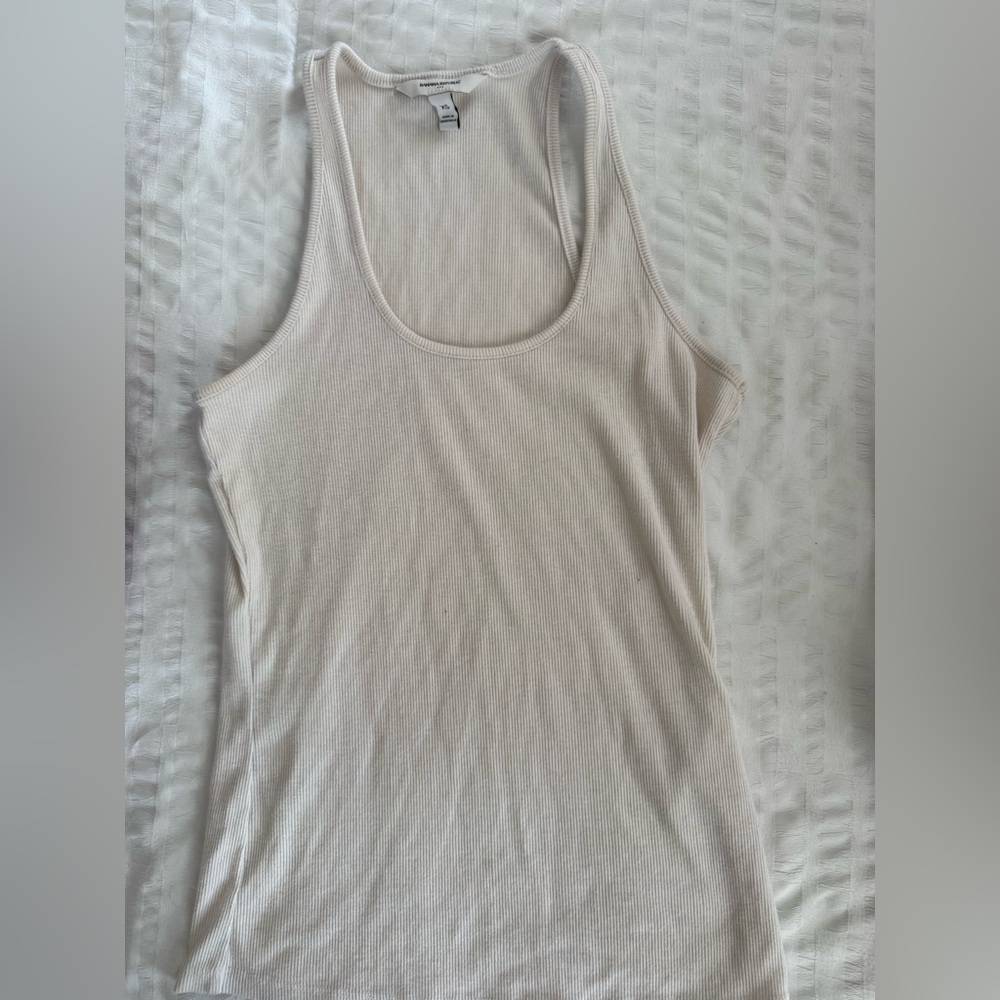 Banana Republic Ribbed Scoop Tank Top in Cream